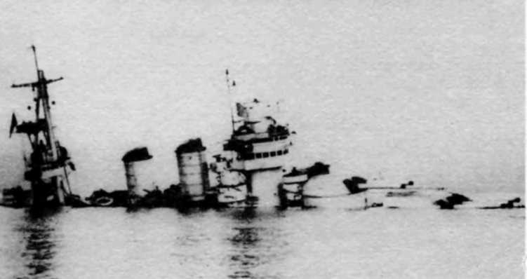 Линкор «Конте ди Кавур», затонувший после попадания торпед